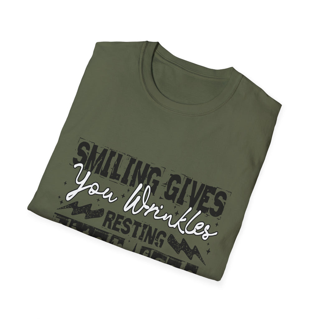 "Smiling Gives Your Wrinkles, Resting Bitch Face Keeps You Pretty" Funny Quote Tee