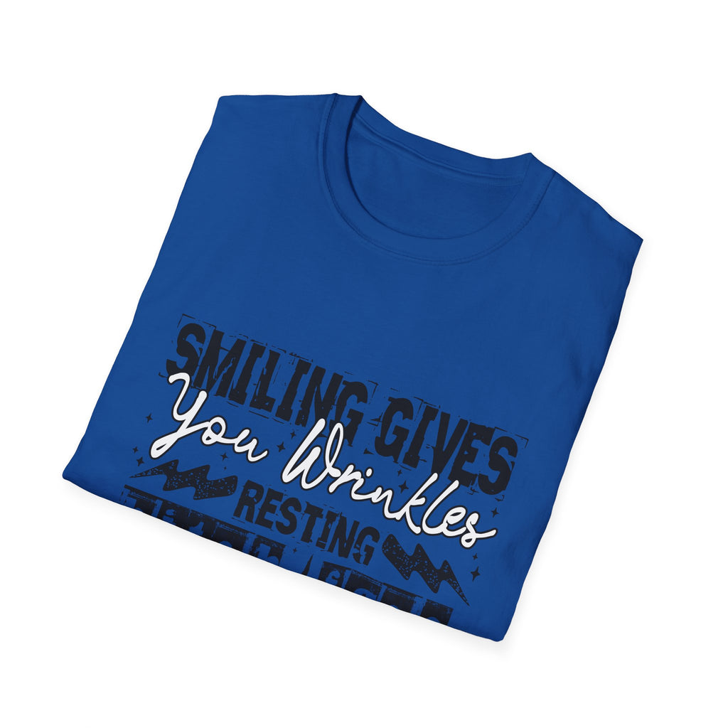 "Smiling Gives Your Wrinkles, Resting Bitch Face Keeps You Pretty" Funny Quote Tee