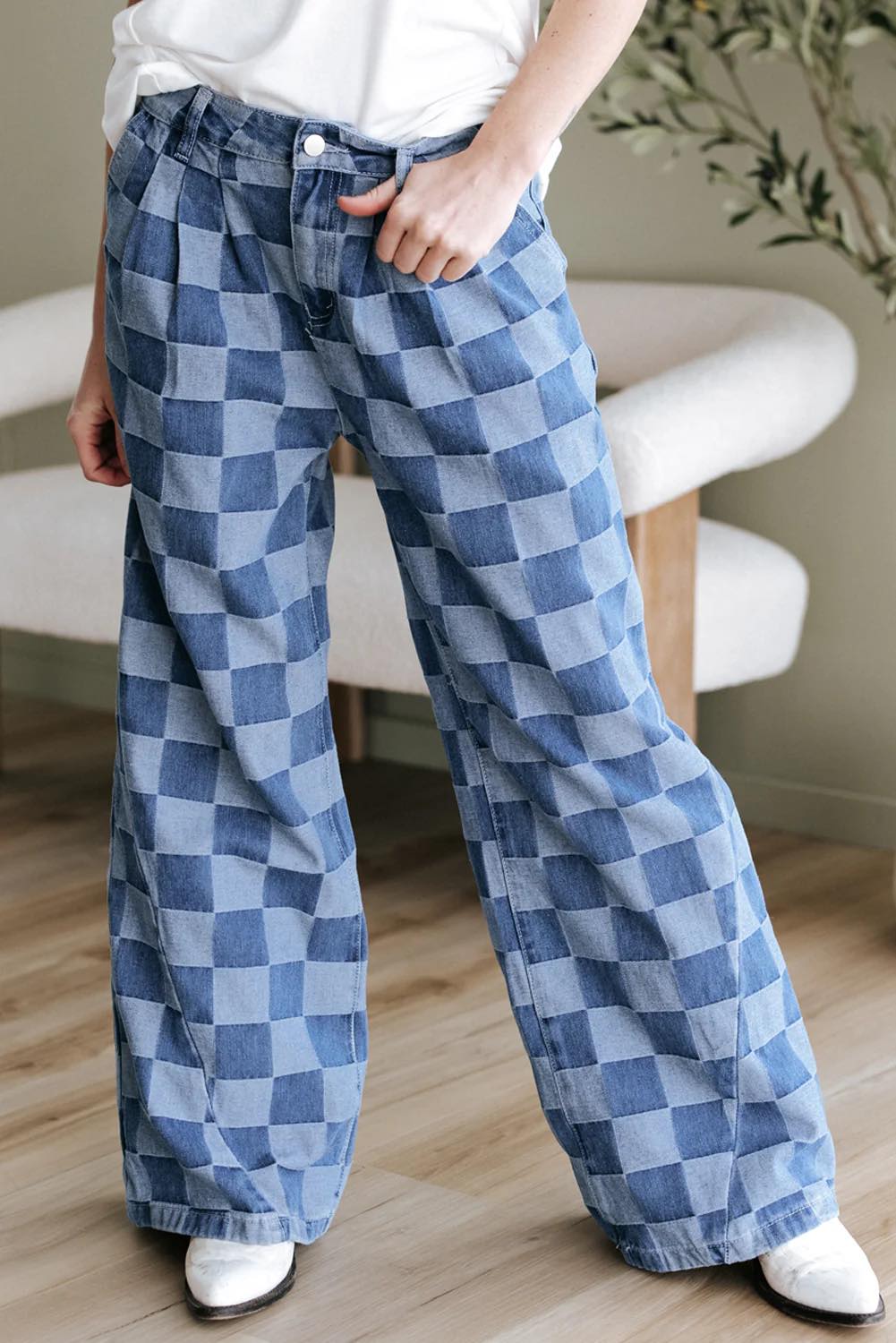 Checkered Jeans